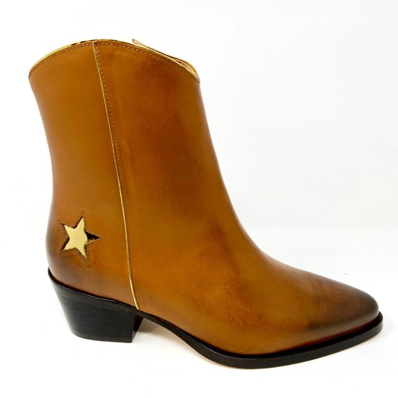 Thursday Boot Co Shoes - Thursday Boot Womens Sedona Country Star Brown Western Leather Boots